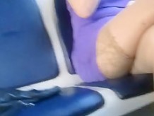 Flashing stockings in a train