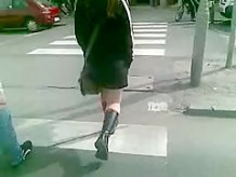 Teen with NYLONS in Boots at 30 degrees