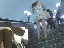 Eye-catching upskirt on the stairs