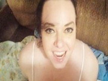 SEXY WIFE TAKES FANTASTIC FACIAL CUMSHOT AND THANKS ME!!!