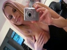 Sexy ex girlfriend naked in front of the mirror