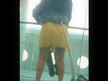 yellow skirt at the airport