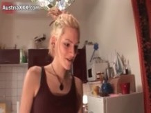 Sexy blonde lesbian gets horny getting