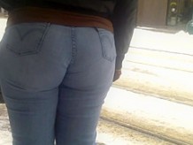 Tight Blue Jeans Booty