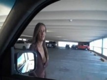 Cute Wifey Doing Handjob For Stranger On The Backseat Of Husbands Car