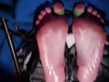 Faustian Demon has ticklish LL toes tied