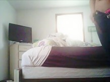 REAL Hidden Cam! Kasey stripping down to her bra & panties