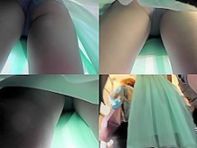 Best upskirt video of a slim chick wearing sheer panty
