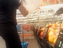 Candid spy supermarket blonde with tight ass