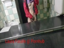 Hot amateur teen masturbating in public toilet