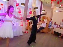 Acrobatic wedding dance reveals panties