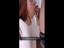 La novia infiel chupa otra polla por primera vez: Trish Collins Snapchat.