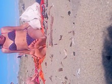 Candid Sexy adolescente 18+ Pies de playa con Faceshot