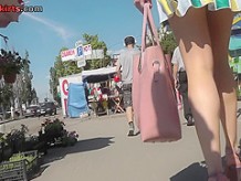 Mini skirt on the hot butt in accidental upskirt video
