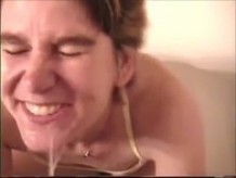 Amateur first time piss drinking facial