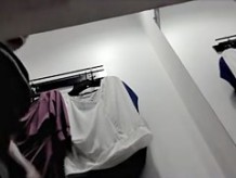 Sexy lingerie milf changing on the voyeur dressing room cam