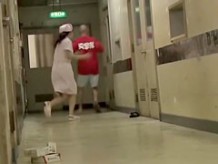 Japanese nurse bends over and gets her sexy bottom sharked