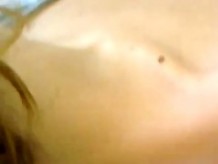 Downblouse russian girl in bus(light nipple)