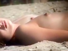 Freshly shaved pussy in beach cabin