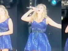El viento levanta el vestido de la cantante dejando al descubierto sus bragas