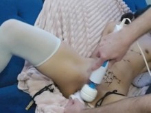 BDSM Slut se ata y follan sin sentido en ambos agujeros