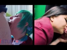 Kitty vs Echo- ¿Quién ganará la carrera de mamadas?