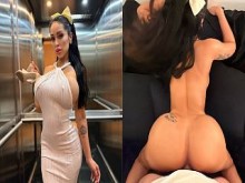 Chica perfecta que era tímida al principio en el ascensor, pero una vez que golpeó el interruptor wow❗️Lana Myers