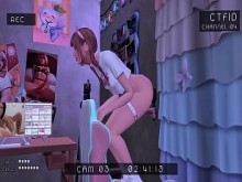 Spies de hermanastras en hermanastra pervertida utilizando cámaras ocultas sims anime hentai sfm