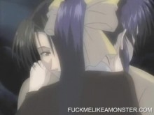 Adolescentes de hentai cachonda al aire libre atornillando