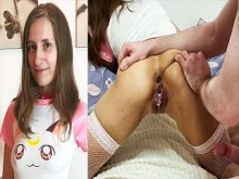 adolescente exprime enorme semen de sus agujeros