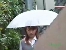 Colegialas japonesas disfrutan de una acción sorpresa en público (18+)