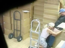 Jefa sexy le hace una mamada a su compañero de trabajo