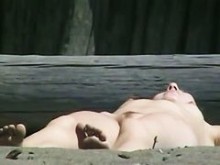 Coño afeitado público nudista