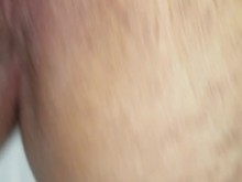 Coño peludo bbw MILF coño tomando un enorme consolador BBC como si nada.