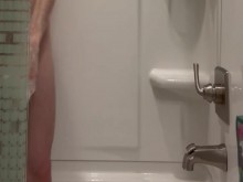 Solo Male Masturbates in Shower