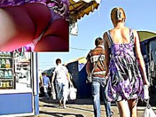 La última escena de la película upskirt (falsa) desde el autobús