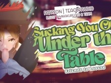 Chupándote debajo de la mesa (F4M) (Juego de roles de audio NSFW) (Follando en público)