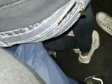 Polla dura en un tren lleno de gente