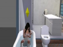 bastante asiática adolescente duchándose