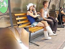Bragas de encaje y medias upskirt (falso)